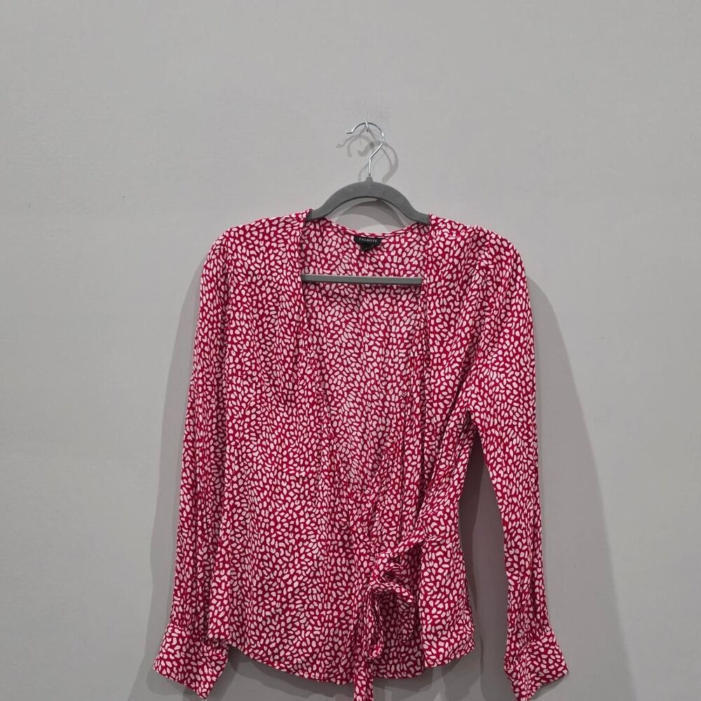 Talbots Women's Red and White Blouse